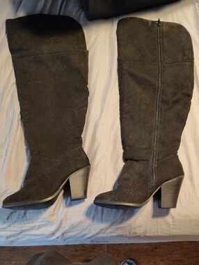 torrid Black Over-the-Knee Suede Block Heel Boots 9W